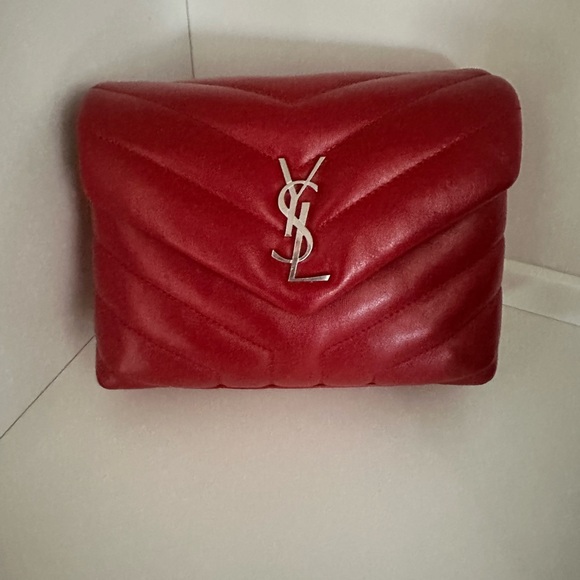 Yves Saint Laurent Red Quilted Clutch - Picture 1 of 4